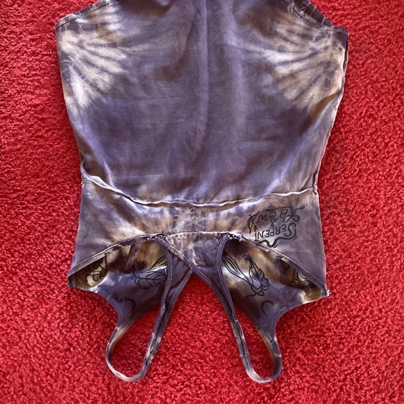 Serpent and bow leotard swimsuit camisole moon flower logwood dyed - Picture 12 of 12